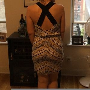 BCBGeneration Cross-Back Cocktail Dress
